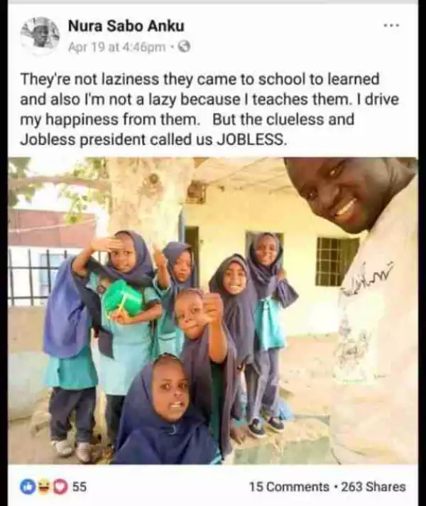 #LazyNigerianYouths: See How This Teacher "Murders" English In Protest Against Buhari (Photo)